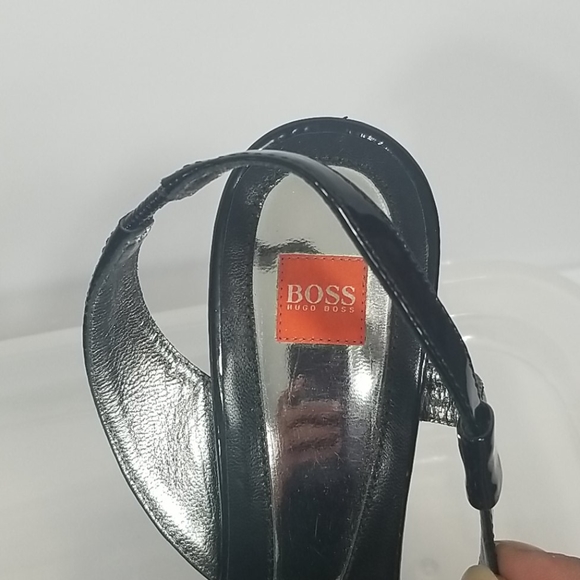 Hugo Boss Black & Glitter Sling Back Heels - Picture 7 of 11
